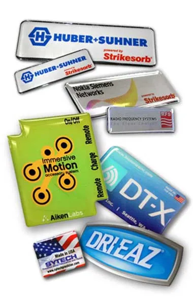 Dome Labels made by Adhesa Plate